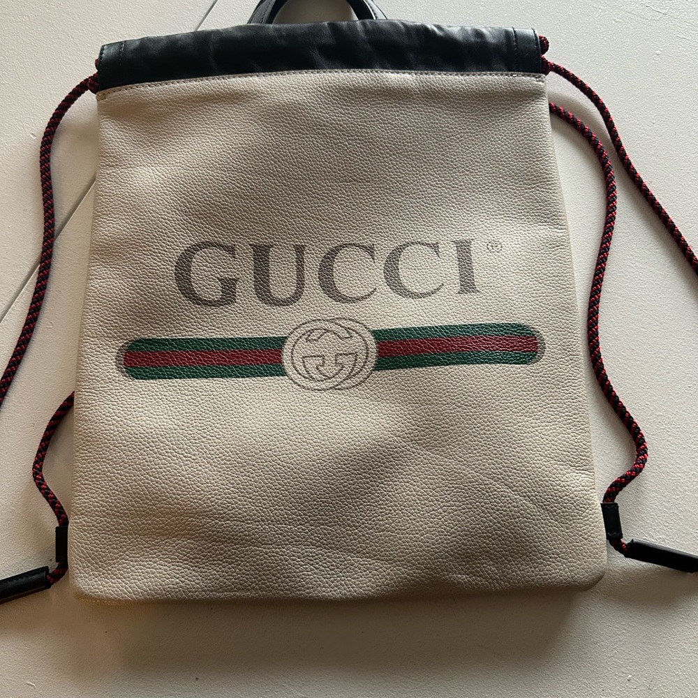 Gucci Cream and Black Backpack